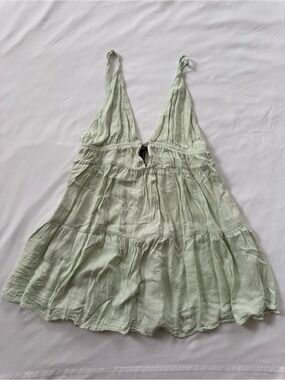 Y2K Forever 21 Light Green Tiered Long Halter Top